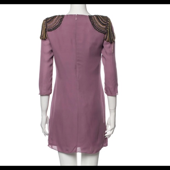 Tibi Lavender Silk Nile Bead Chain Shoulder Dress - Picture 2 of 9